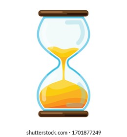 Hourglass vector icon.Cartoon vector icon isolated on white background hourglass.