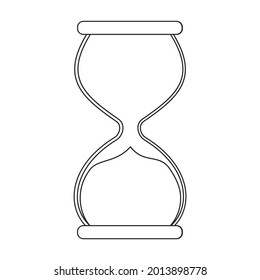 Hourglass vector icon.Outline vector icon isolated on white background hourglass.