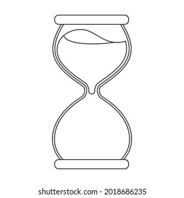 Hourglass vector icon.Outline vector icon isolated on white background hourglass.