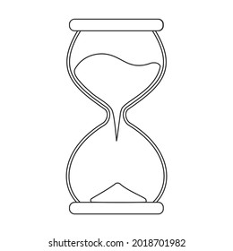 Hourglass vector icon.Outline vector icon isolated on white background hourglass.