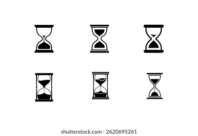 Hourglass Vector Illustration Collection, Hourglass Clip Art Clock Timer.