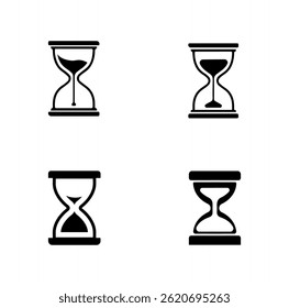 Hourglass Vector Illustration Collection, Hourglass Clip Art Clock Timer.