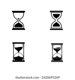 Hourglass Vector Illustration Collection, Hourglass Clip Art Clock Timer.