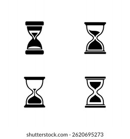 Hourglass Vector Illustration Collection, Hourglass Clip Art Clock Timer.