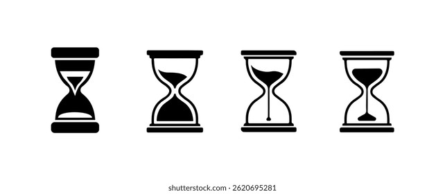 Hourglass Vector Illustration Collection, Hourglass Clip Art Clock Timer.