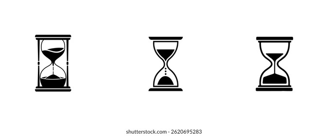 Hourglass Vector Illustration Collection, Hourglass Clip Art Clock Timer.