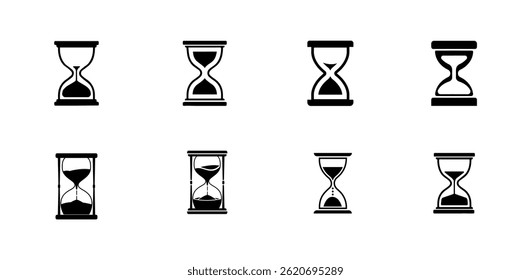Hourglass Vector Illustration Collection, Hourglass Clip Art Clock Timer.