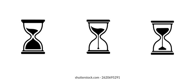 Hourglass Vector Illustration Collection, Hourglass Clip Art Clock Timer.