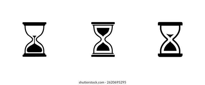 Hourglass Vector Illustration Collection, Hourglass Clip Art Clock Timer.
