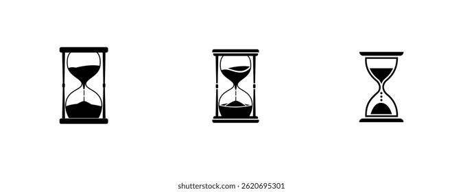 Hourglass Vector Illustration Collection, Hourglass Clip Art Clock Timer.