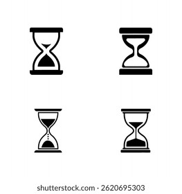 Hourglass Vector Illustration Collection, Hourglass Clip Art Clock Timer.
