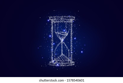 Hourglass. Vector illustration of a constellation on a dark background.