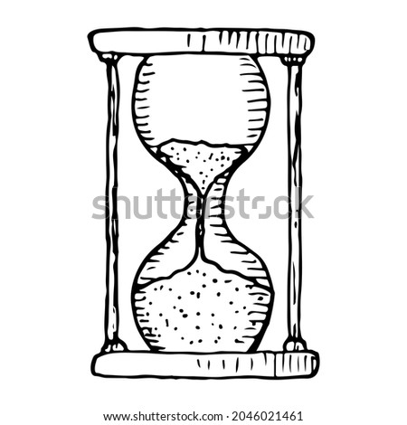 Hourglass. Vector illustration. Isolated object on a white background. Hand-drawn style.