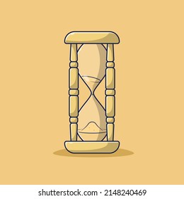 Hourglass Vector Illustration. Object. Vintage Item. Flat Cartoon Style Suitable for Icon, Web Landing Page, Banner, Flyer, Sticker, Card, Background, T-Shirt, Clip-art