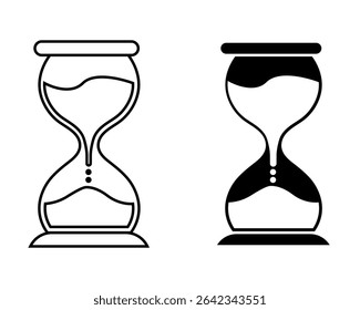 Hourglass vector illustration representing time management concept with clean design, suitable for presentations, educational materials, business deadlines and productivity visualizations