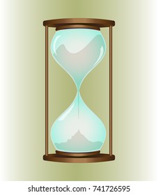 

Hourglass vector illustration. Time concept, classic sandglass