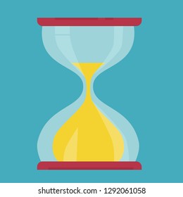 Hourglass vector illustration. Hourglass as time passing concept for business deadline, urgency and running out of time