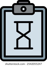 Hourglass Vector Line Filled Icon Design