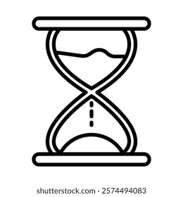 Hourglass Vector Line Icon Design