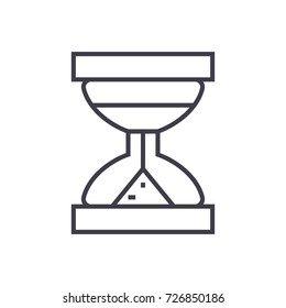 hourglass vector line icon, sign, illustration on background, editable strokes