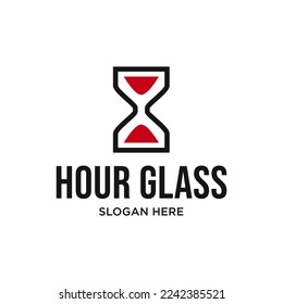 hourglass vector logo design concept