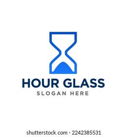 hourglass vector logo design concept