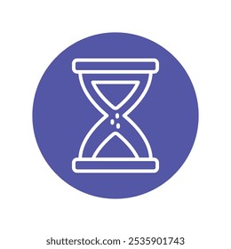 Hourglass Vector Outline Circle Design icon. Work In Progress Symbol on White background EPS 10 File