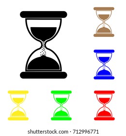 Hourglass vector. Set of colored hourglasses