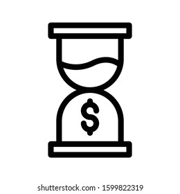 hourglass vector thin line icon 