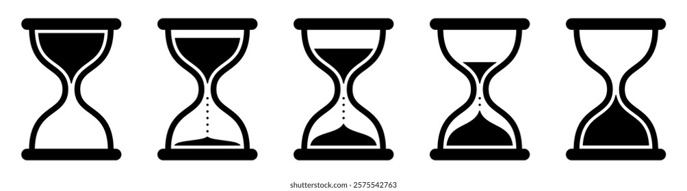 hourglass vector. time, hour, minute, second, symbol