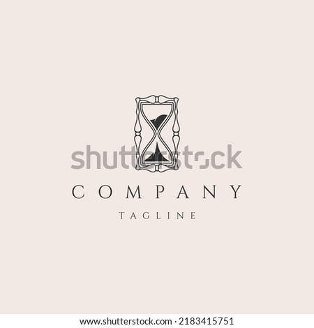 Hourglass vintage icon logo vector illustration design
