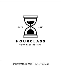 Vintage aus Stundenglas, einfaches Logo, Vektorgrafik-Design