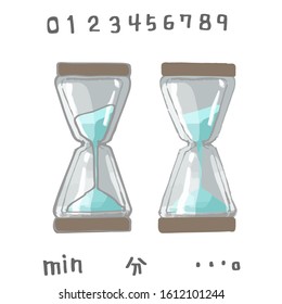 Hourglass and wait figures vector illustration