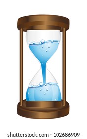 hourglass with water isolated over white background. vector