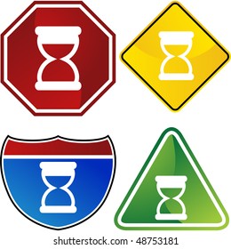 Hourglass web button isolated on a background.