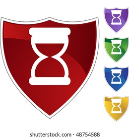 Hourglass web button isolated on a background.