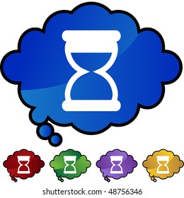 Hourglass web button isolated on a background.