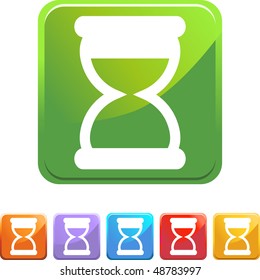 Hourglass web button isolated on a background.