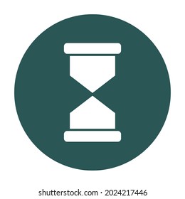 Hourglass white glyph with color background vector icon which can easily modify or edit 