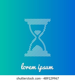 Hourglass White stroke fill with blue & green gradient background Icon / Logo Design