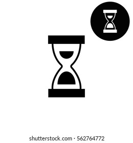 Hourglass  - white vector icon