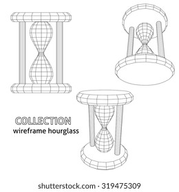 Hourglass wire frame collection. Vector illustration