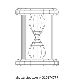 hourglass wire frame. Vector illustration 