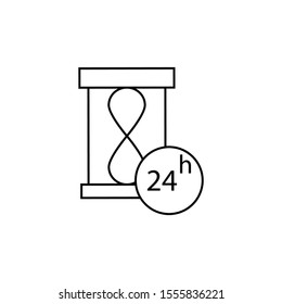 Hourglasses, clock, 24 hour icon. Simple line, outline vector of icons for ui and ux, website or mobile application