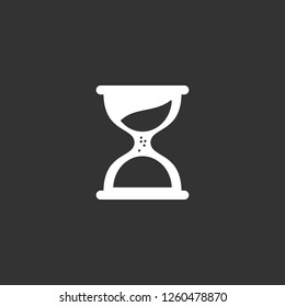 vector de icono de lentes de reloj de arena. signo de lentes de arena en fondo negro. icono de lentes de arena para web y aplicación