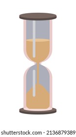 Hourglasses semi flat color vector object. Measuring time. Full sized item on white. Decorative object. Sand clock simple cartoon style illustration for web graphic design and animation