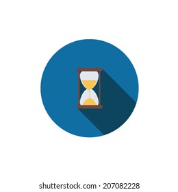 Hourglass,Flat style with long shadows 
