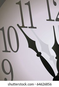 Hour-hand and midnight on a grey background