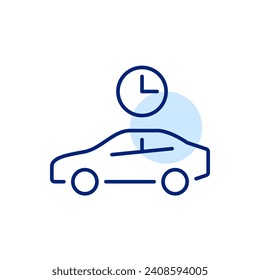 Hourly car rent services. Pixel perfect, editable stroke