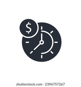 hourly rate icon. vector.Editable stroke.linear style sign for use web design,logo.Symbol illustration.